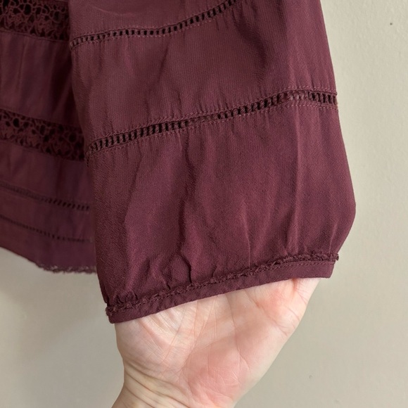 Aritzia Wilfred Sz XS Armenia Lace Trim Blouse Boho Peasant Prairie Cottagecore - Picture 5 of 12